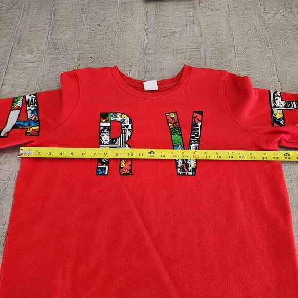 Marvel Comic Fill Logo Pullover Sweatshirt Crewneck Womens size XL in Red - Picture 10 of 14